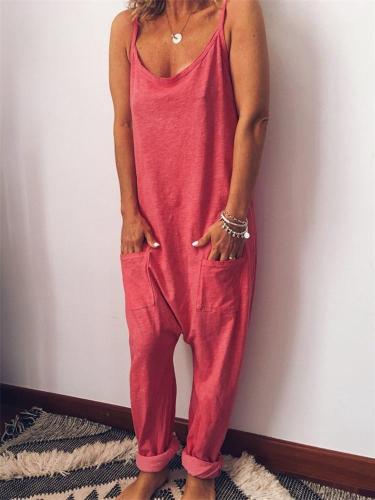 Pocket Loose Sling Jumpsuit