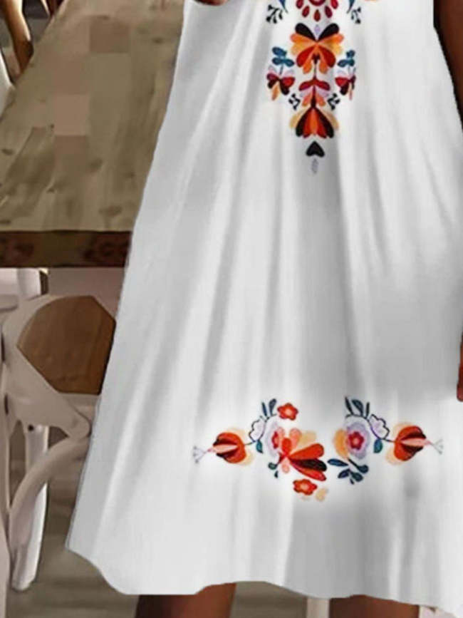 Women's Casual Floral Printed Mini Dress