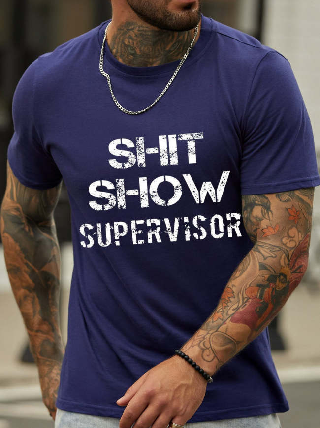 Shit Show Supervisor Short Sleeve Crew Neck Shirts & Tops