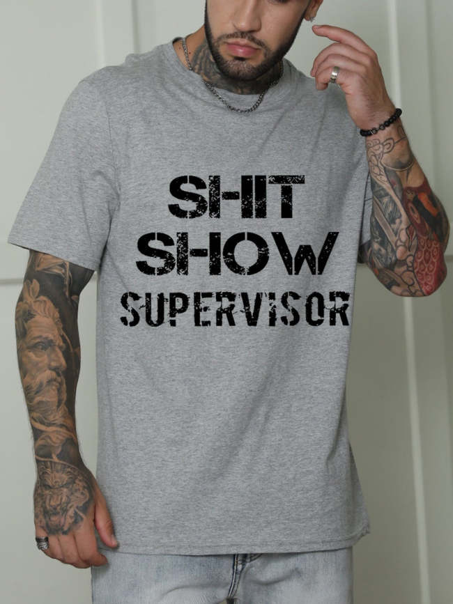 Shit Show Supervisor Short Sleeve Crew Neck Shirts & Tops