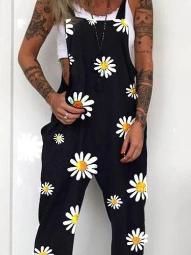 Trendy Print Lace-up Cami Jumpsuit