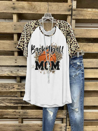 Women's Basktball Mom Casual V-Neck T-Shirt Top