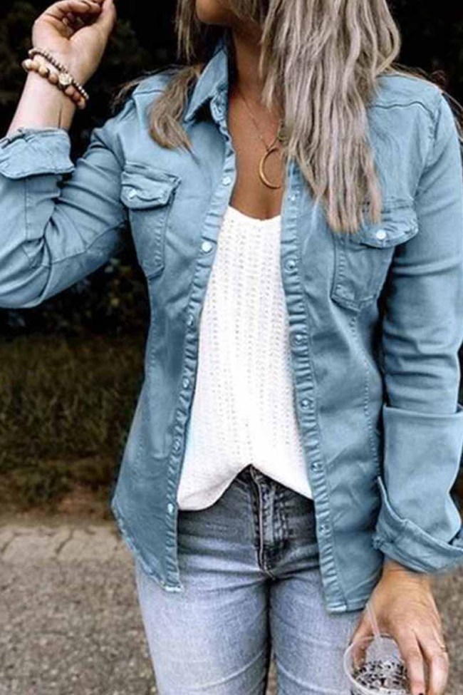 Women's Slim Jacket Long Sleeve Solid Color Jacket(4 Colors)