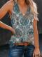 Baroque Casual Sleeveless Print T-Shirt