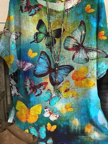 Women's Butterfly Art Print Casual Top