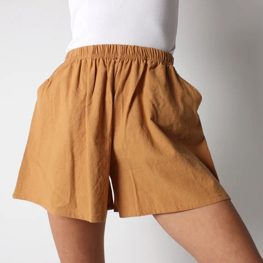 Plus Size Loose Casual Solid Color Wide Leg Short Pant