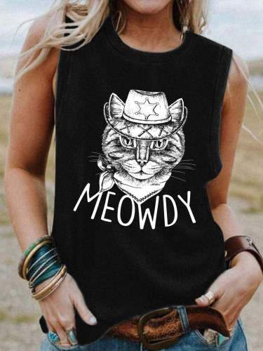 Normal Cat Meow Taxan Cat Meowdy Funny Cat Tank Top