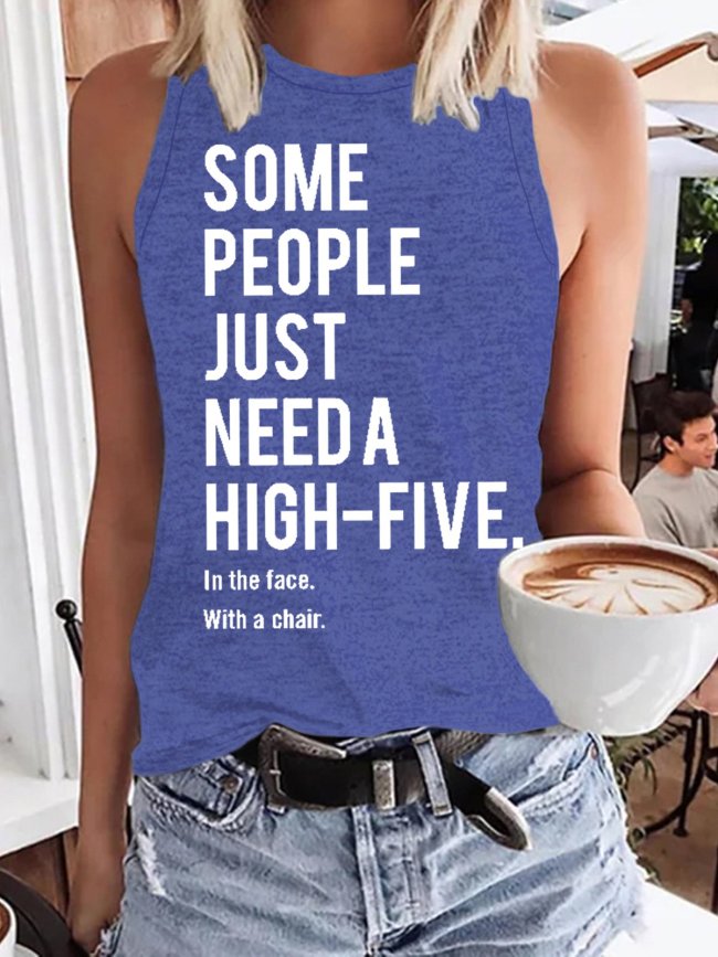 Women's  Funny quotes letter Casual Knit Tank