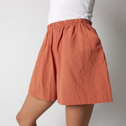 Plus Size Loose Casual Solid Color Wide Leg Short Pant