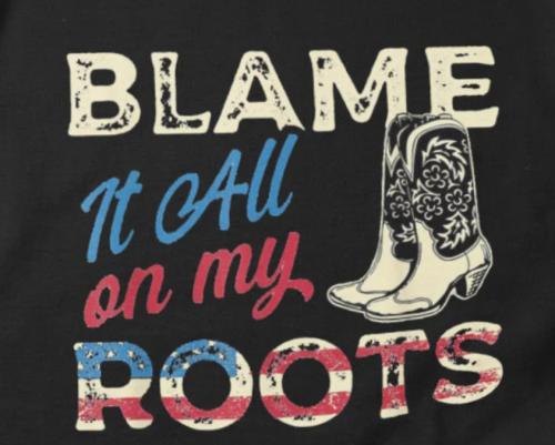 Blame it All on My Roots Letter Print Casual Crew-Neck Long Sleeve Sweatshirt