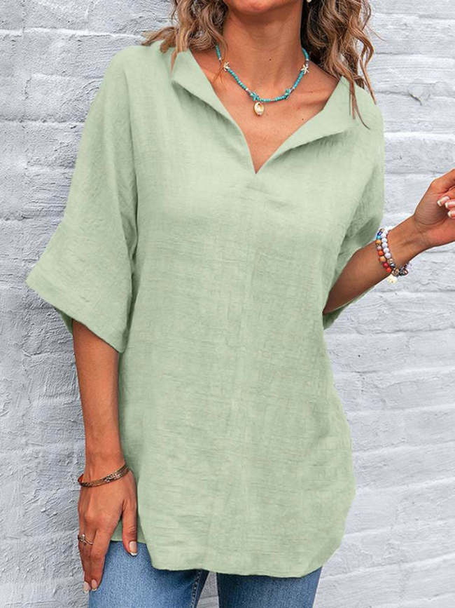 Women's Casual 3/4 Sleeve Shirts Tops Blouse
