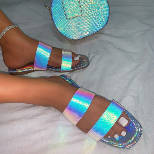 Laser Holographic Sandals
