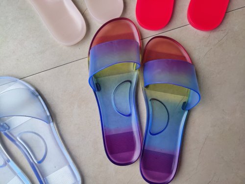 Colorful Rainbow Jelly Sandal Jelly Slipper