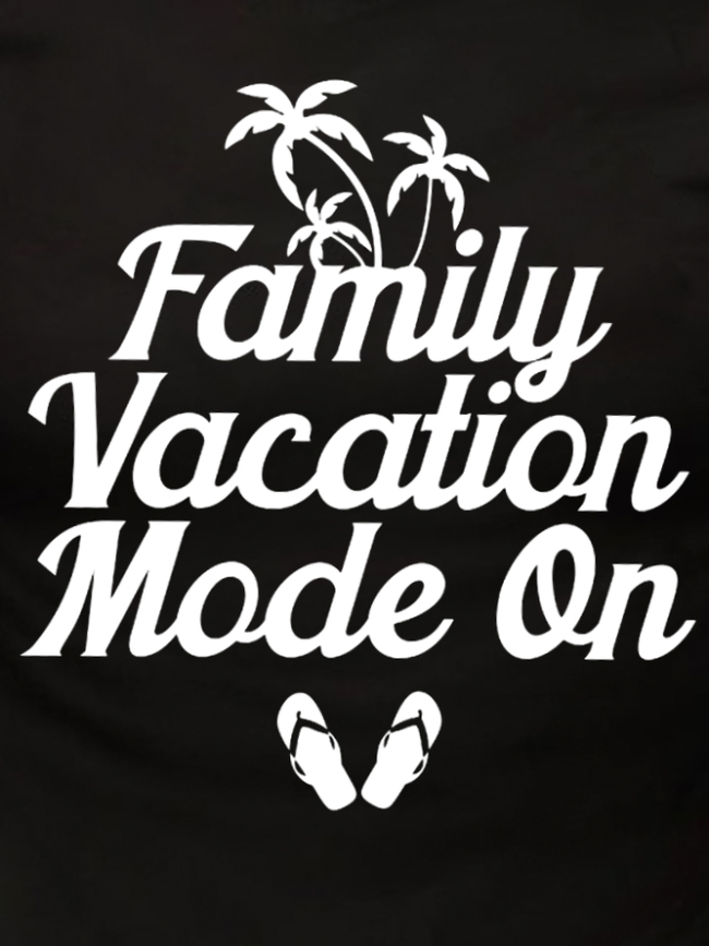 Men's Family Vacation Mode On Short Sleeve Casual Short Sleeve T-Shirt