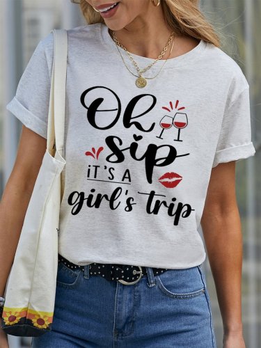 Ah Ship Its A Girls Trip Ladies Group Cruise Vacation Regular Fit Short Sleeve T-Shirt