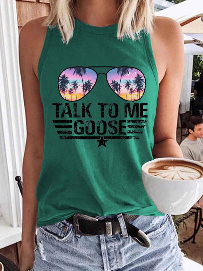 Women's Talk To Me Goose Printed Tank Top