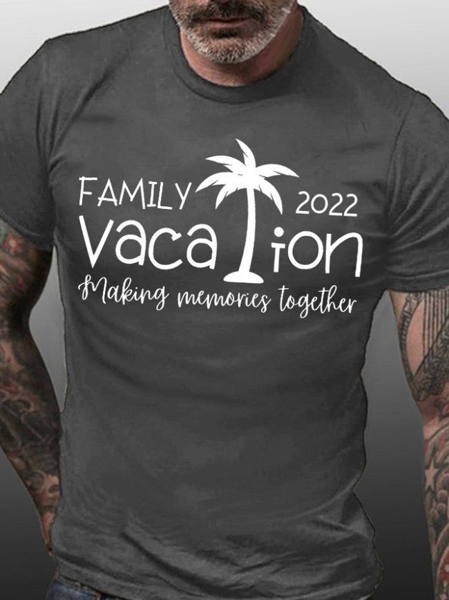 Mans Family Vacation 2022 Casual Crew Neck T-Shirt