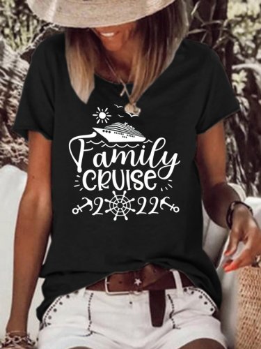 Family Cruise Women's Casual Crew Neck Loosen T-Shirt