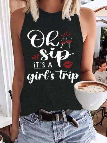 Ah Ship Its A Girls Trip Ladies Group Cruise Vacation Vintage Cotton Blends Regular Fit Knit