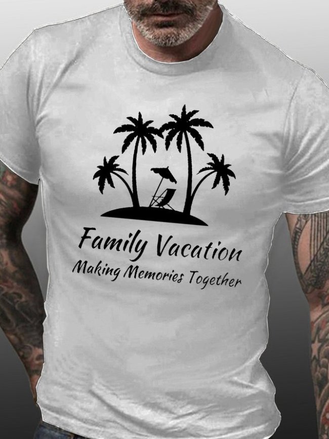 Vacation Family Making Memories Together Vintage Short Sleeve Crew Neck Short Sleeve T-Shirt