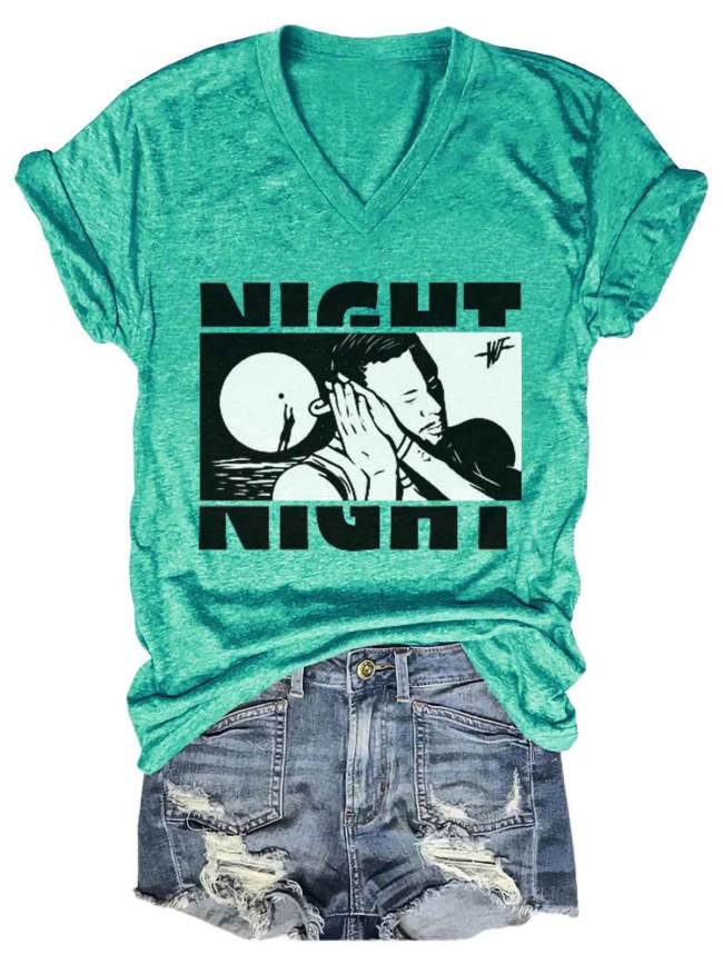 Women's Steph Curry Night Night V-Neck T-Shirt