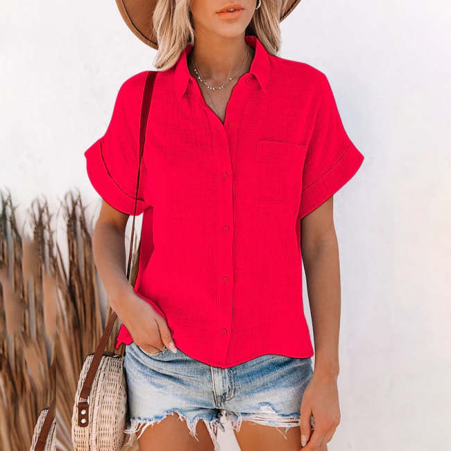 Women's Basic Solid Color Top Shirt