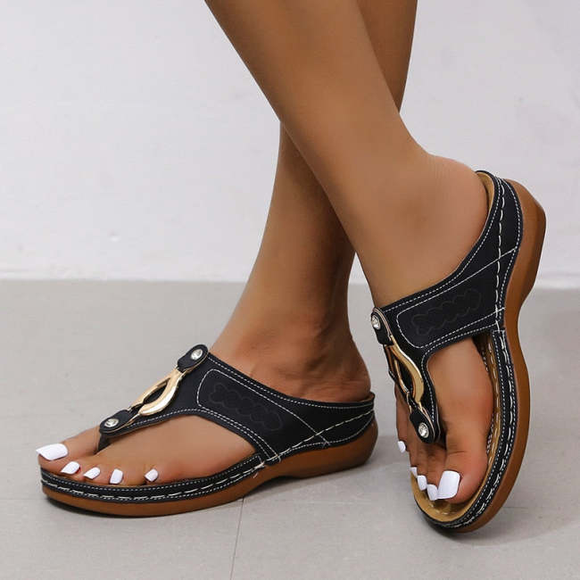 Ladies Flip Flops Clip Toe Wedges