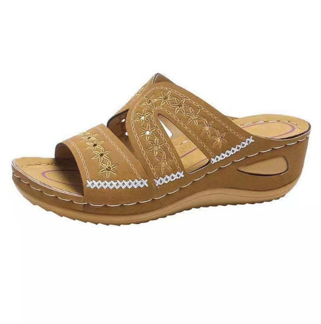 Women Casual Sandals Comfortable Soft Slippers Embroider