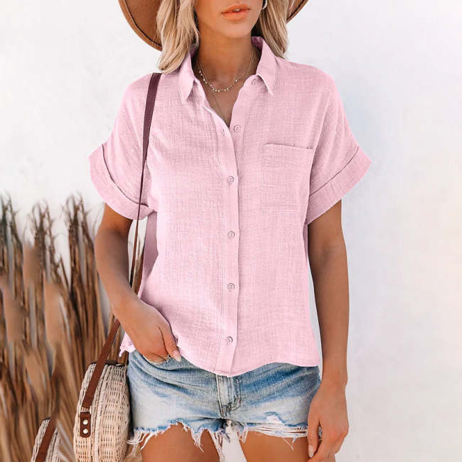Women's Basic Solid Color Top Shirt