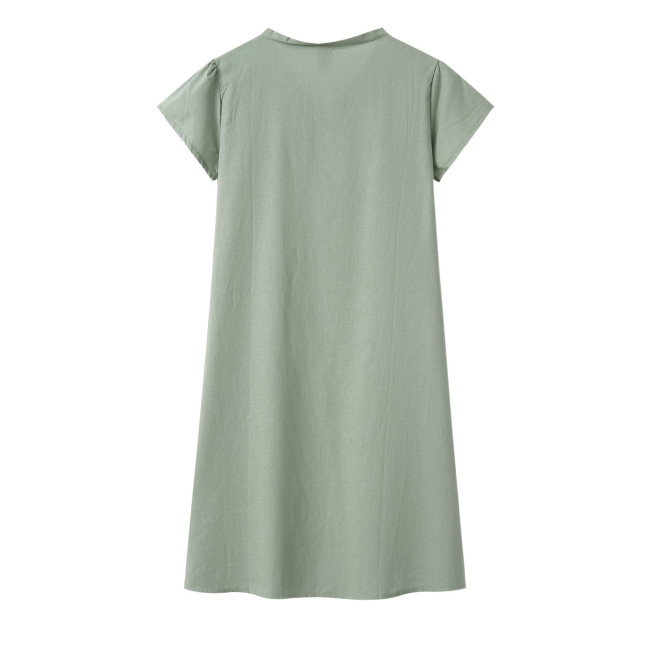 Loose V-Neck Basic Women's Mini Dress Plus Size 11 Colors
