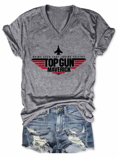 Women's Top Gun Maverick Bring Back That Loving Feeling V-Neck T-Shirt