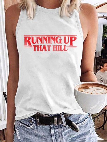 Women's Running Up That Hill Print Sleeveless T-Shirt