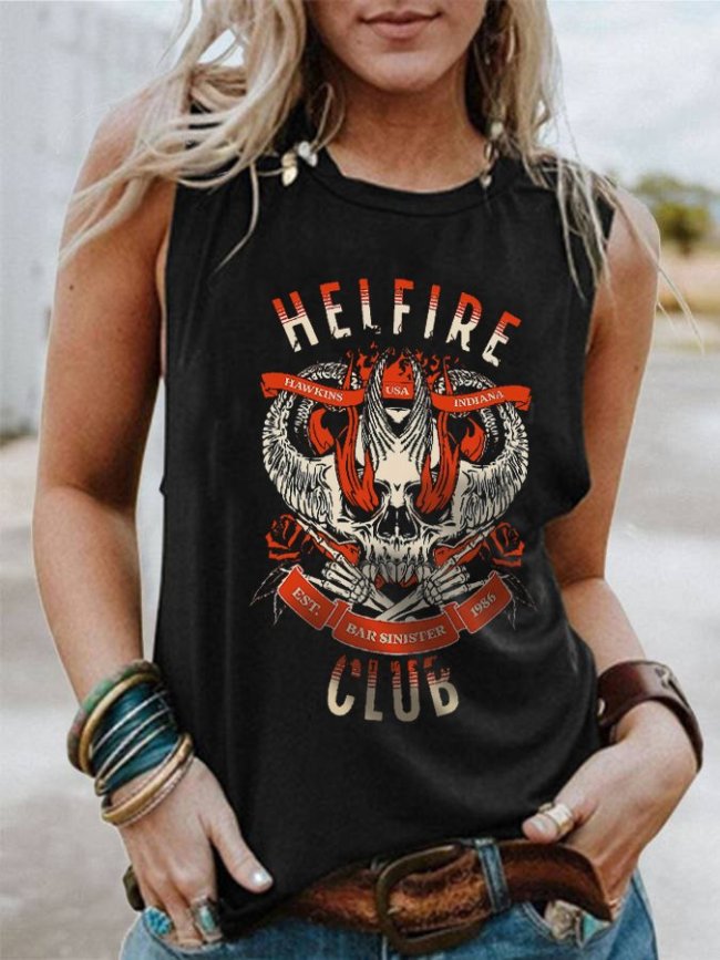 Women's Hellfire Club Print Sleeveless T-Shirt
