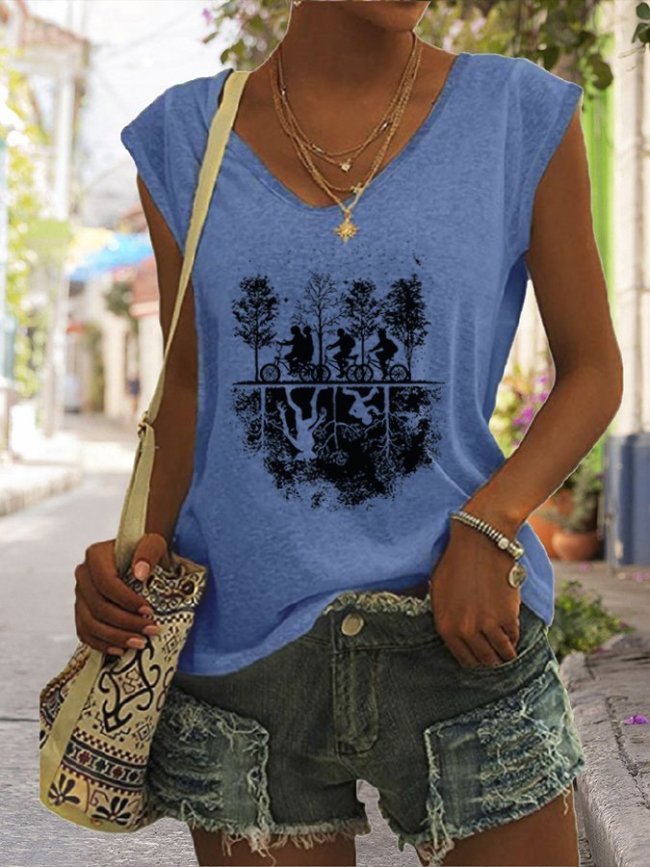 Women's Running Up That Hill Print Sleeveless T-Shirt