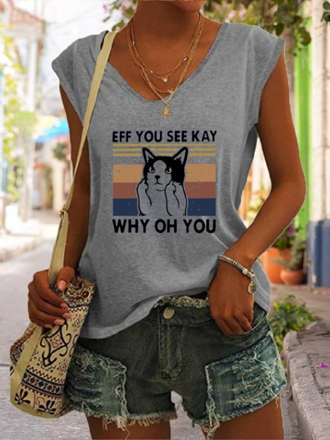 Eff You See Kay Print Women Slogan T-Shirt