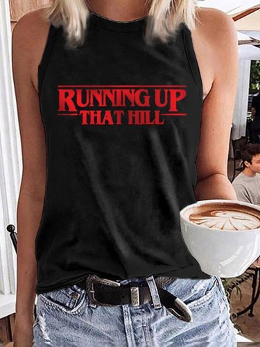 Women's Running Up That Hill Print Sleeveless T-Shirt