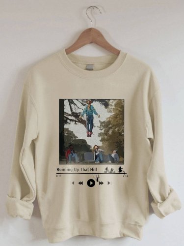 Women's Running Up The Hill Song Print Sweatshirt