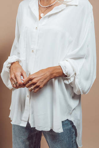 Elegant Slim Long Sleeve White Shirt