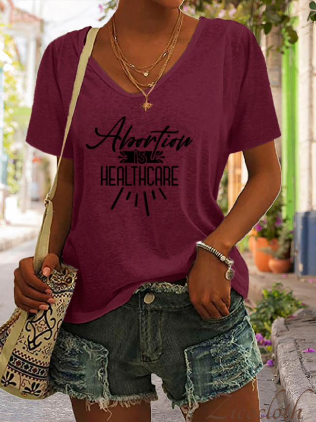 Abortion Is Healthcare Shirt Abortion Rights T Shirt, Women Right Humen Right Shirt Casual Short Sleeve T-Shirt