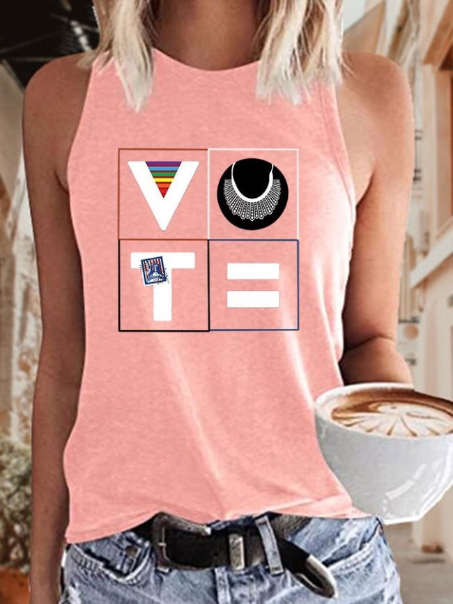 Women's Vote RBG Print Sleeveless T-Shirt
