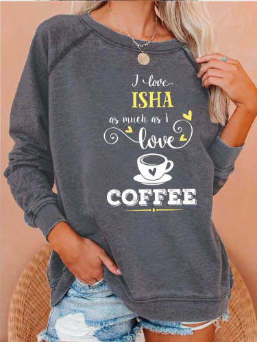 Women Love Life Coffee Crew Neck Casual Sweatshirts