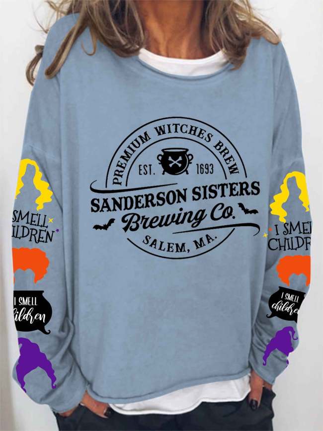 Women Halloween Hocus Pocus Sanderson Sister Brewing Co Long Sleeve Top