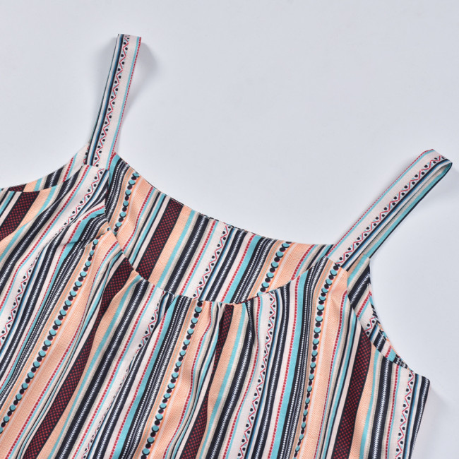 Striped Print Camisole Dress
