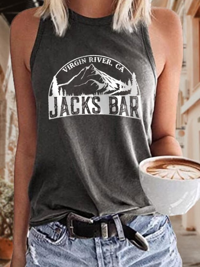 Women's River Bar Print Sleeveless T-Shirt