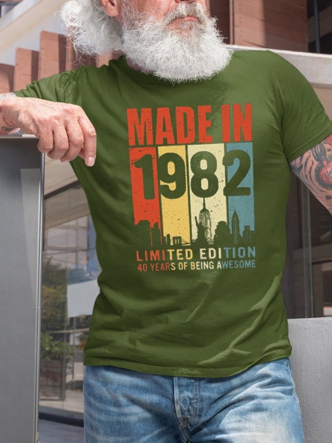 Men Made In 1982 Limited Edition 40years Of Being Awesome Classic T-shirt