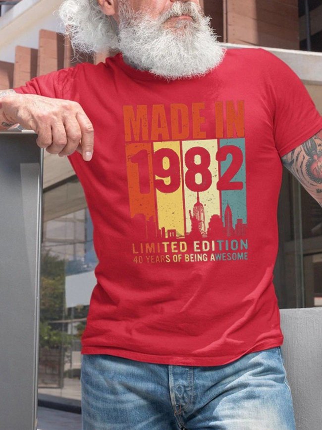 Men Made In 1982 Limited Edition 40years Of Being Awesome Classic T-shirt