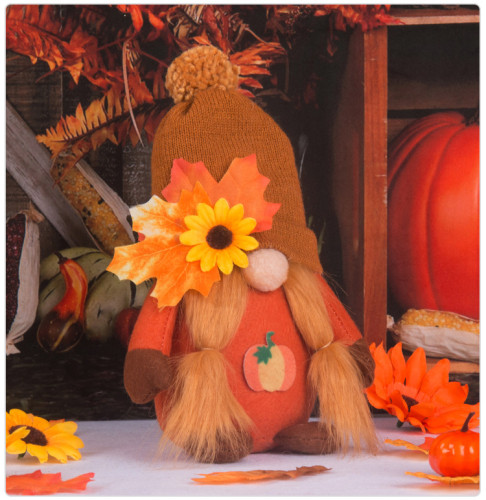 Halloween Pumpkin Harvest Festival Maple Leaf Faceless Doll Gnome Thanksgiving Autumn Doll Ornament