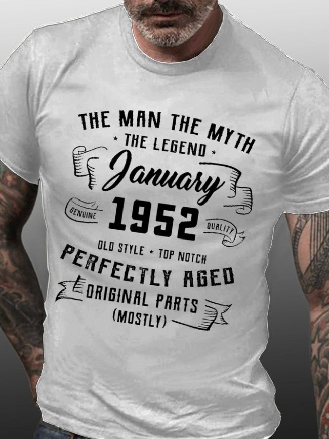 Man Myth Legend January 1952 70th Birthday Gift 70 Years Old T-Shirt
