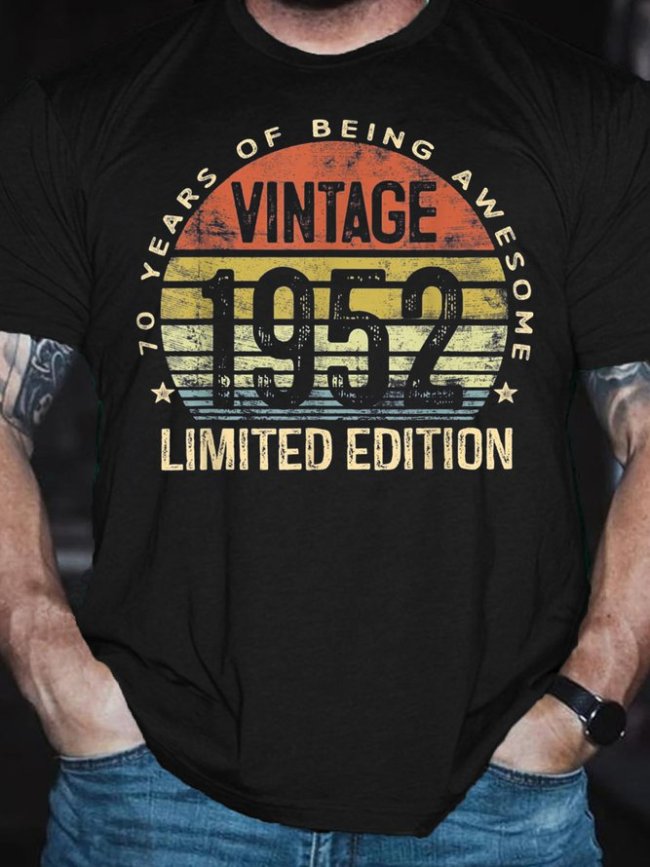 70 Year Old Gifts Vintage 1952 Limited Edition 70th Birthday Short sleeve T-shirt