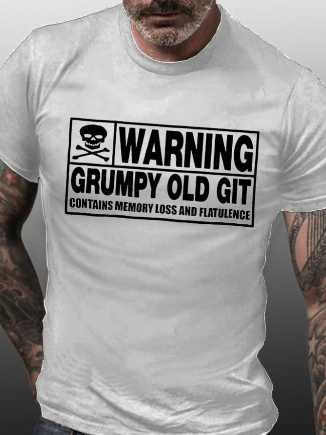 Mens Funny Novelty T Shirt Warning, Grumpy Old Git Joke Birthday Dad Grandad Tee